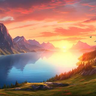 Majestic sunset wallpaper