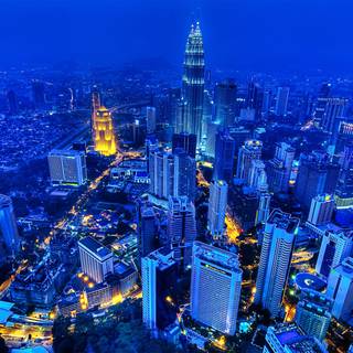 Blue building wallpaper