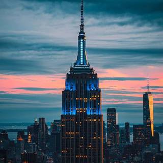 Blue building wallpaper