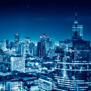 Blue building wallpaper