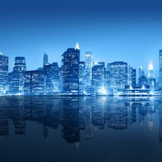 Blue building wallpaper