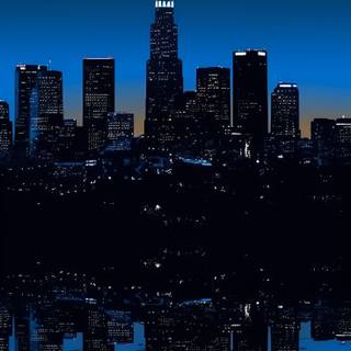 Blue building wallpaper