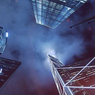 Blue building wallpaper