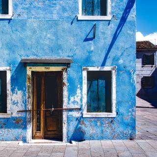 Blue building wallpaper