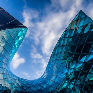 Blue building wallpaper