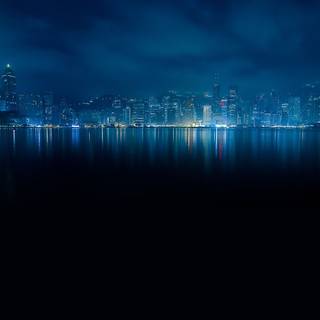 Blue building wallpaper