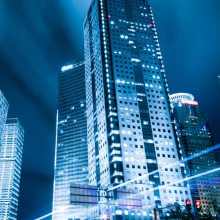 Blue building wallpaper