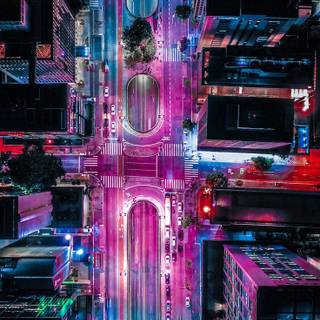 Blue building wallpaper