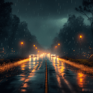 Rainy road 4k wallpaper