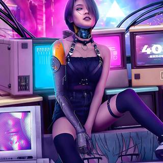 Cyberpunk style iPhone 4k wallpaper