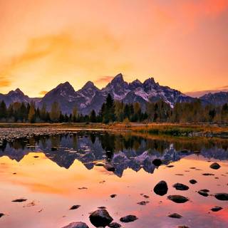 Lake sunset iPhone wallpaper