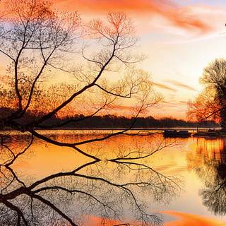 Lake sunset iPhone wallpaper