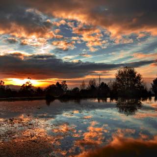 Lake sunset iPhone wallpaper