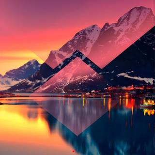 Lake sunset iPhone wallpaper