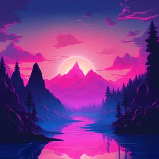 Lake sunset iPhone wallpaper