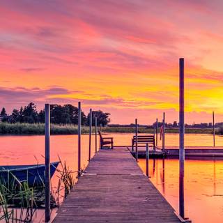 Lake sunset iPhone wallpaper