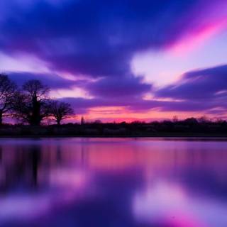 Lake sunset iPhone wallpaper