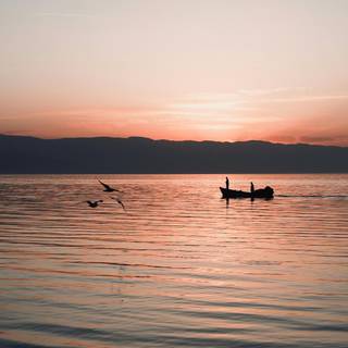 Lake sunset iPhone wallpaper