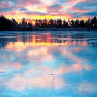 Lake sunset iPhone wallpaper