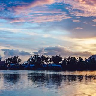 Lake sunset iPhone wallpaper