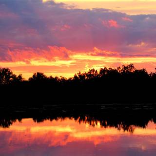 Lake sunset iPhone wallpaper
