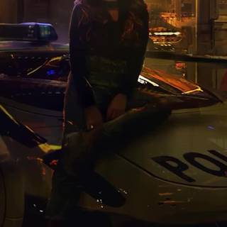 Cyberpunk car iPhone wallpaper