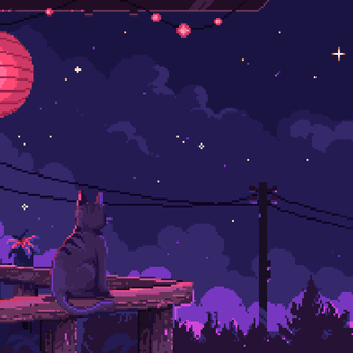 Cat pixel art wallpaper