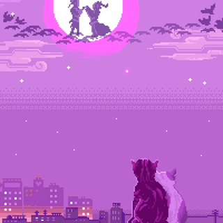 Cat pixel art wallpaper
