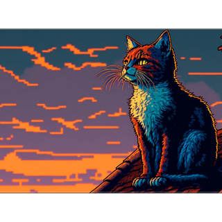 Cat pixel art wallpaper