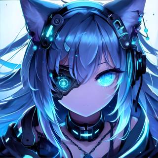 Cyber anime girl wallpaper