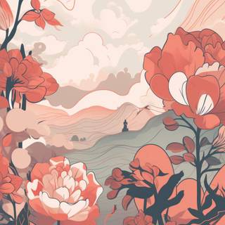 Red painting wallpaper