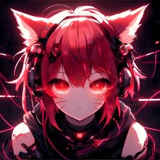 Cyber anime girl wallpaper