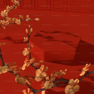 Red painting wallpaper