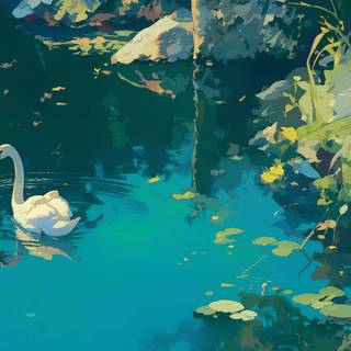 Swans desktop wallpaper