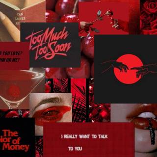 Red and black collages wallpaper