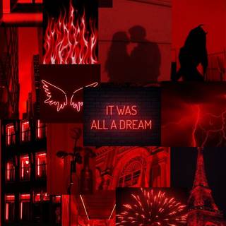 Red and black collages wallpaper