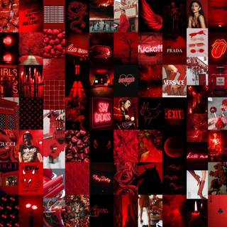 Red and black collages wallpaper