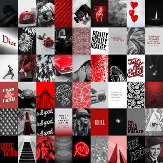 Red and black collages wallpaper