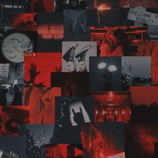 Red and black collages wallpaper