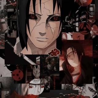 Red and black collages wallpaper