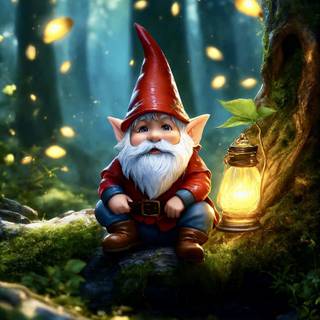 Autumn gnome phone wallpaper