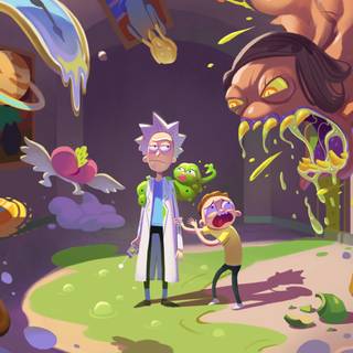 Rick and Morty laptop 4k wallpaper
