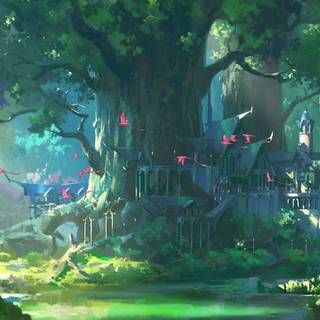 Fantasy forest iPhone wallpaper