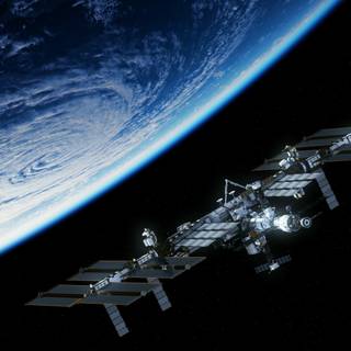 Galaxy space station wallpaper