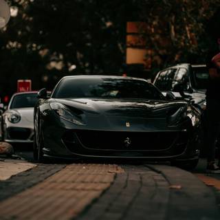 Black Ferrari iPhone wallpaper
