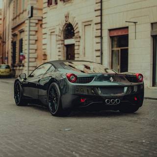 Black Ferrari iPhone wallpaper