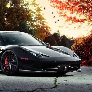 Black Ferrari iPhone wallpaper