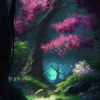 Fantasy forest iPhone wallpaper