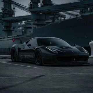 Black Ferrari iPhone wallpaper