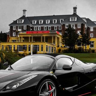 Black Ferrari iPhone wallpaper
